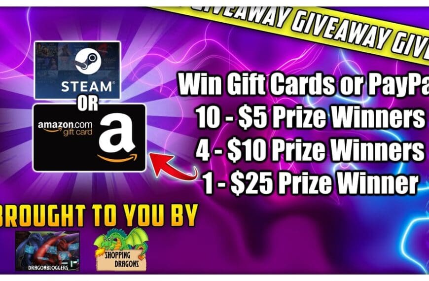 WIN an Amazon Gift Card Or Steam Gift Card Or Paypal