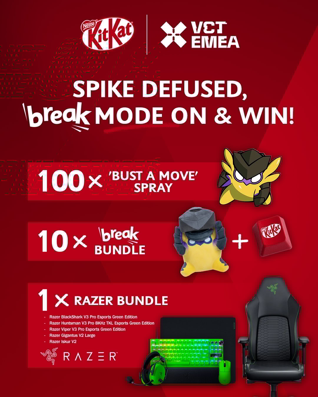 WIN a Razer Gaming Bundle, Break Bundles or Valorant Sprays