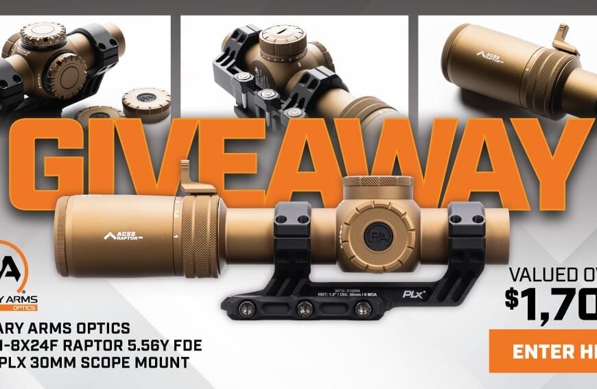 WIN a Primary Arms PLxC 1-8x24F Raptor FDE Optic Package