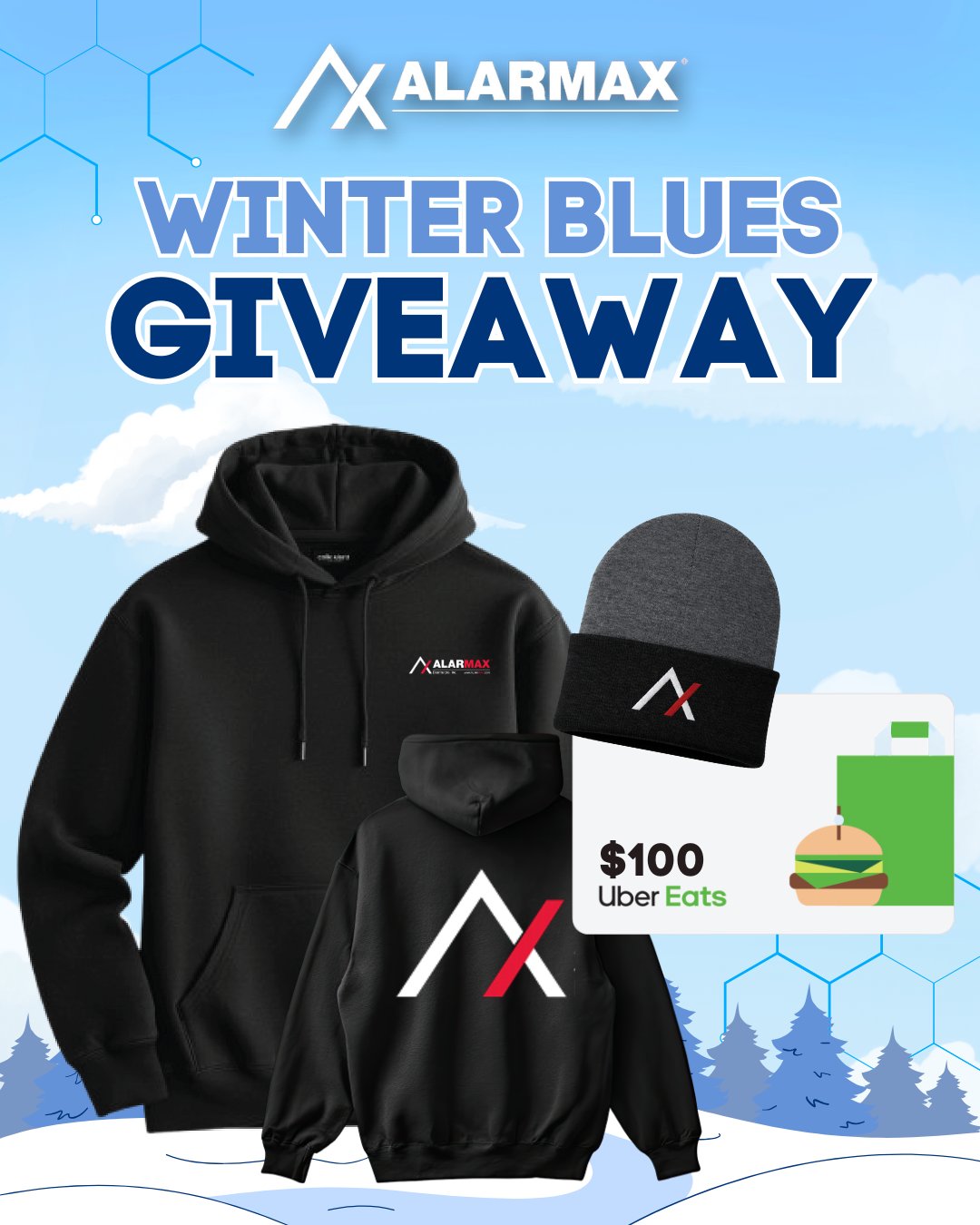 WIN an AlarMax Hoodie, AlarMax Beanie, and $100 Uber Eats Gift Card
