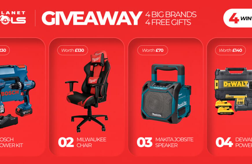 WIN a Bosch Power Kit, Milwaukee Chair, Makita Jobsite Speaker or DeWalt Power Kit