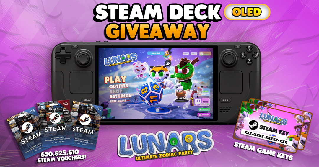 WIN an OLED 512GB Steam Deck + Steam Gift Cards + Lunars Keys