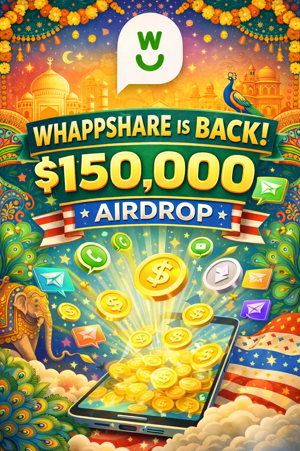 WIN a Share of $150,000 WhappShare Airdrops