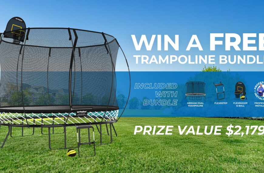 WIN a Springfree 8ft x 11ft Medium Oval Trampoline Bundle