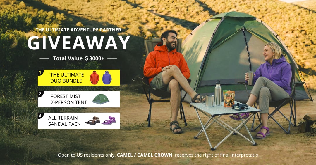 WIN an Ultimate Duo Bundle, Vivid Sunset Tent, or All-Terrain Sandal Pack