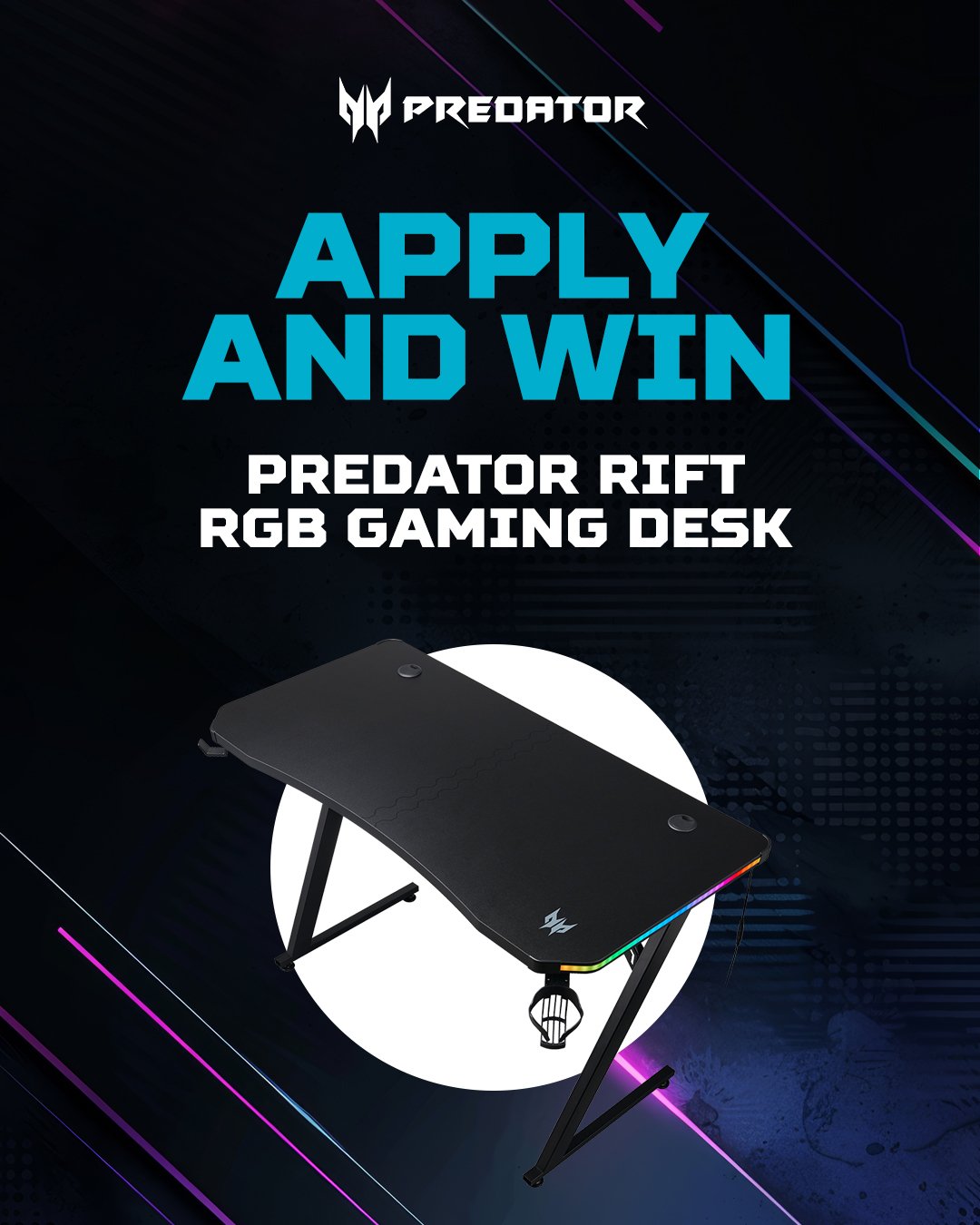 WIN a Predator Rift RGB Gaming Desk