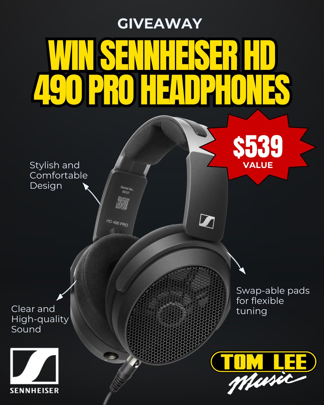 WIN a Sennheiser HD 490 Pro Professional Reference Studio Headphones