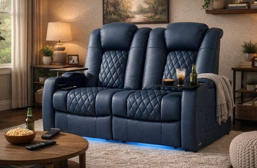 WIN a comfiroom Blue Theater Loveseat