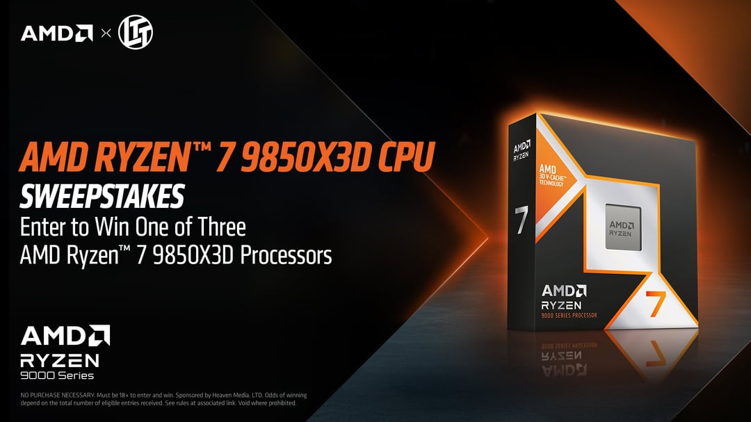 WIN an AMD Ryzen 7 9850X3D Processor