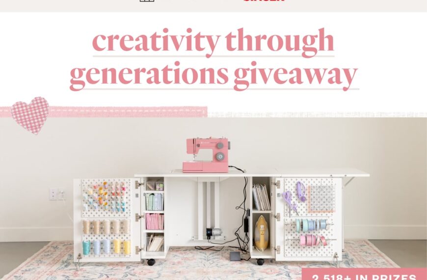 WIN a Create Room DreamStation Deluxe, SINGER Pink Sewing Machine, and SINGER Creativate App Membership