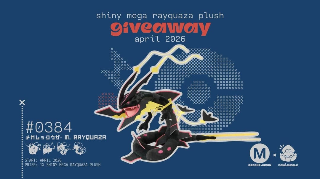 WIN a Shiny Mega Rayquaza Plushie